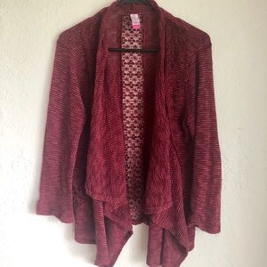 Maroon with Lace Cardigan